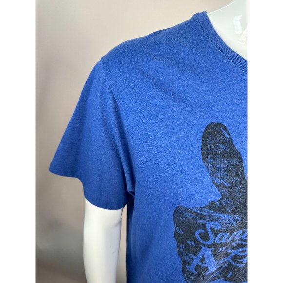 Old Navy Santa's A List XMas Ugly Christmas Sweater TShirt XL Blue Cotton Blend - Picture 5 of 16